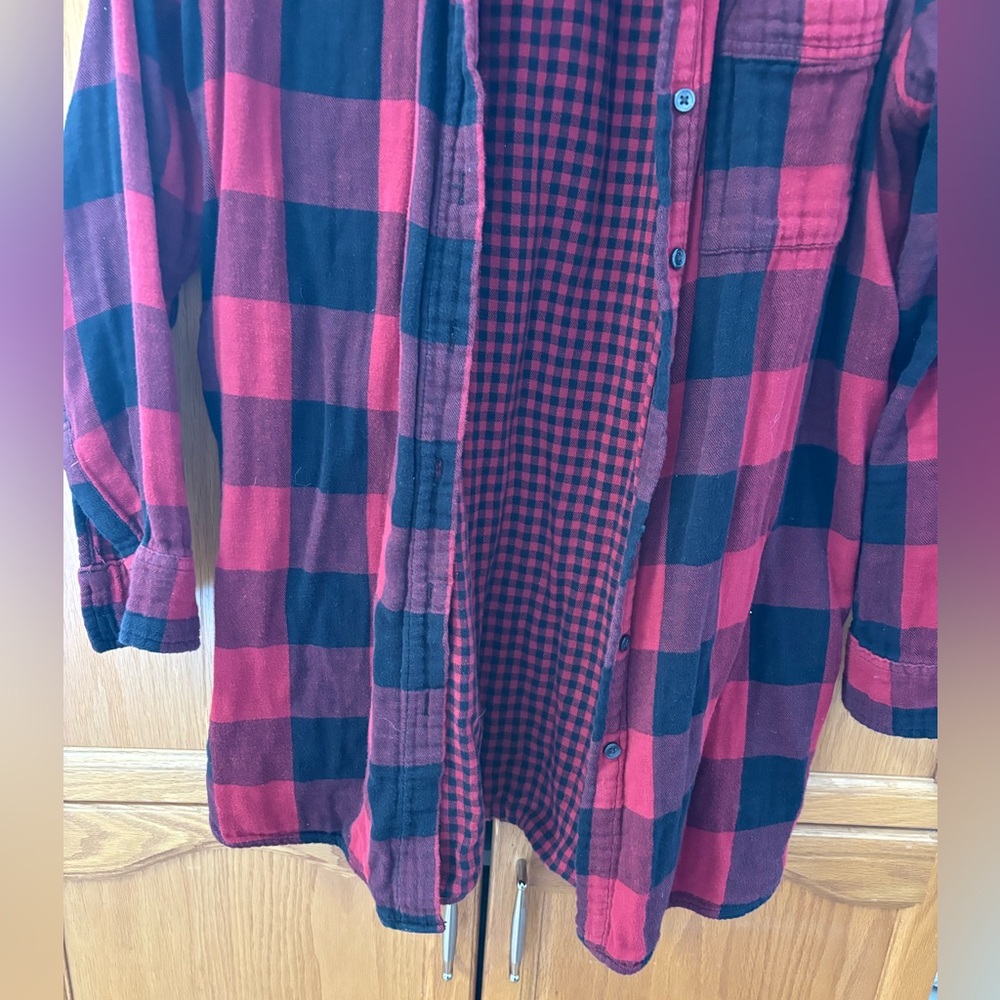 Joe Fresh Red and Black Buffalo Plaid Shirt L - Picture 2 of 7